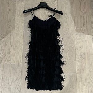 Black fringe Mini Dress